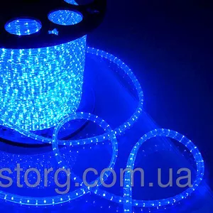Светодиодный дюралайт LED-2W-100-240V (36 св. /м,  АС 220 В,  синий)