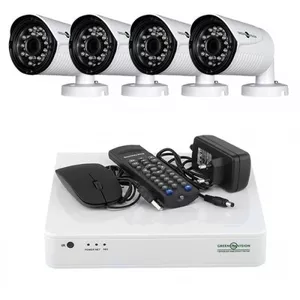 Комплект Видеонаблюдения GreenVision На 4 Уличных FullHD Камеры 2 Мп