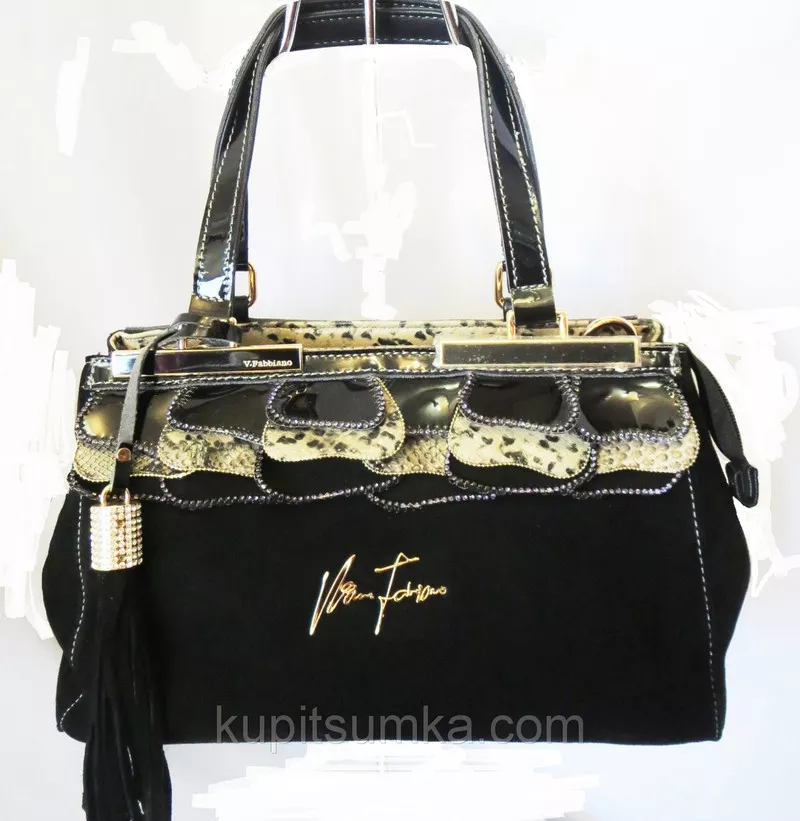 Женская сумка черная со стразами Velina Fabbiano  2