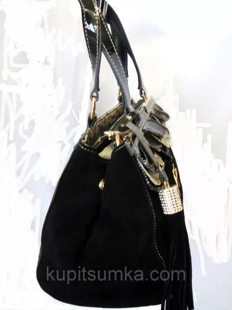 Женская сумка черная со стразами Velina Fabbiano  3