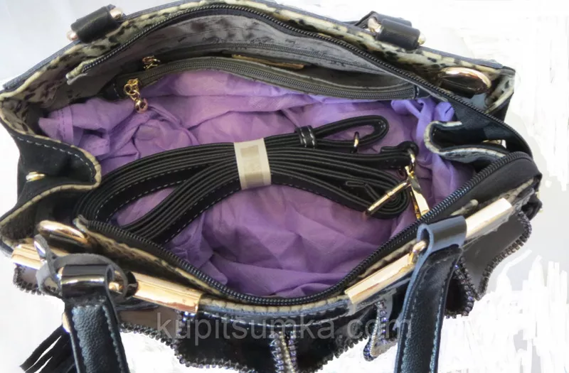 Женская сумка черная со стразами Velina Fabbiano  5
