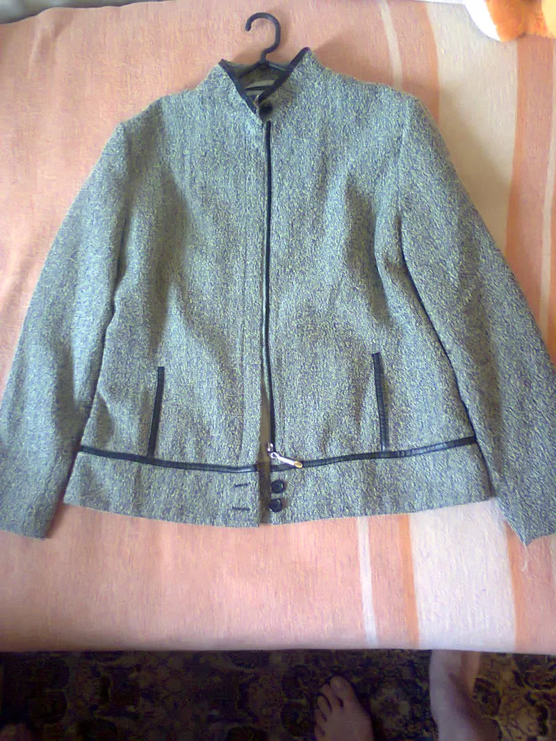 Пиджак на молнии 48, 50 размер,  серый